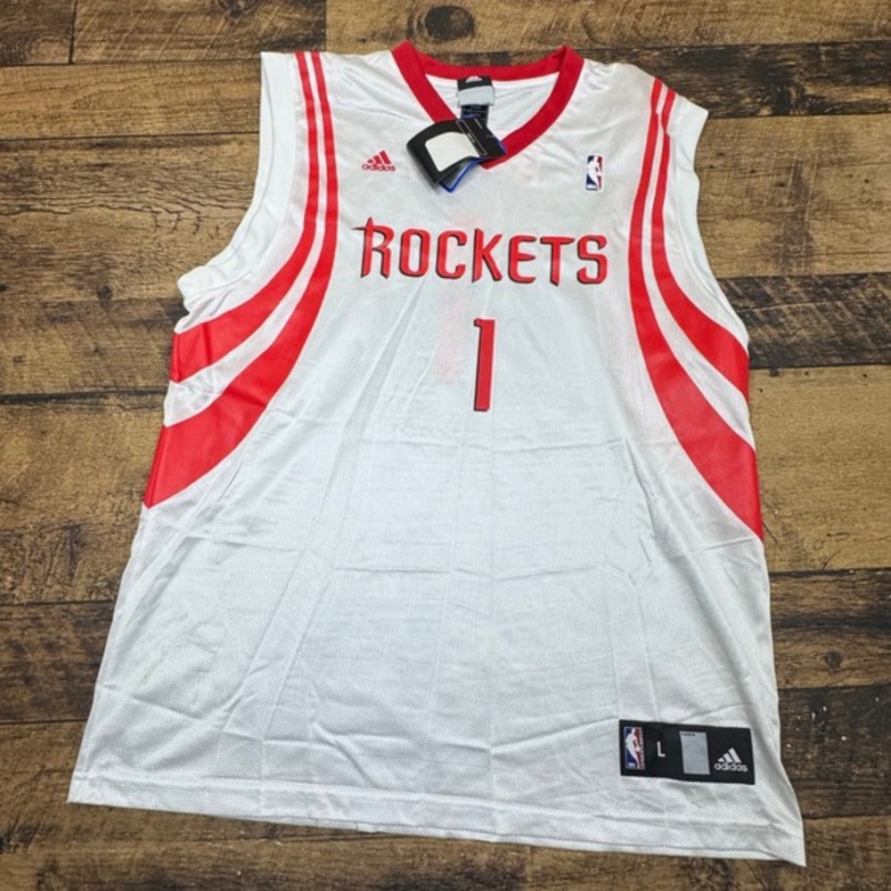Adidas NBA Houston Rockets Ariza #1 Jersey Sleeveless White Red L‎ Autographed